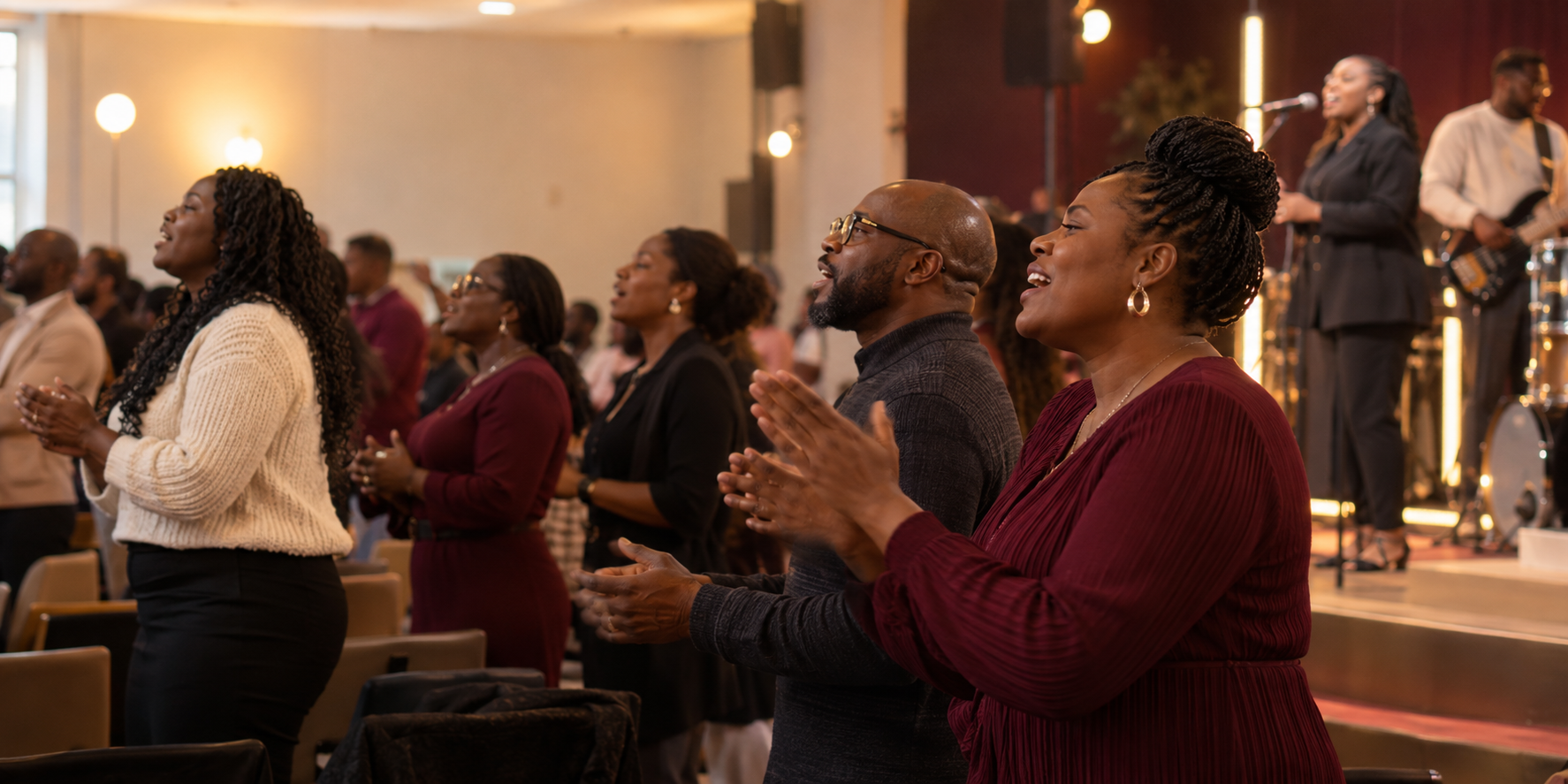Illustrative Black British worship gathering